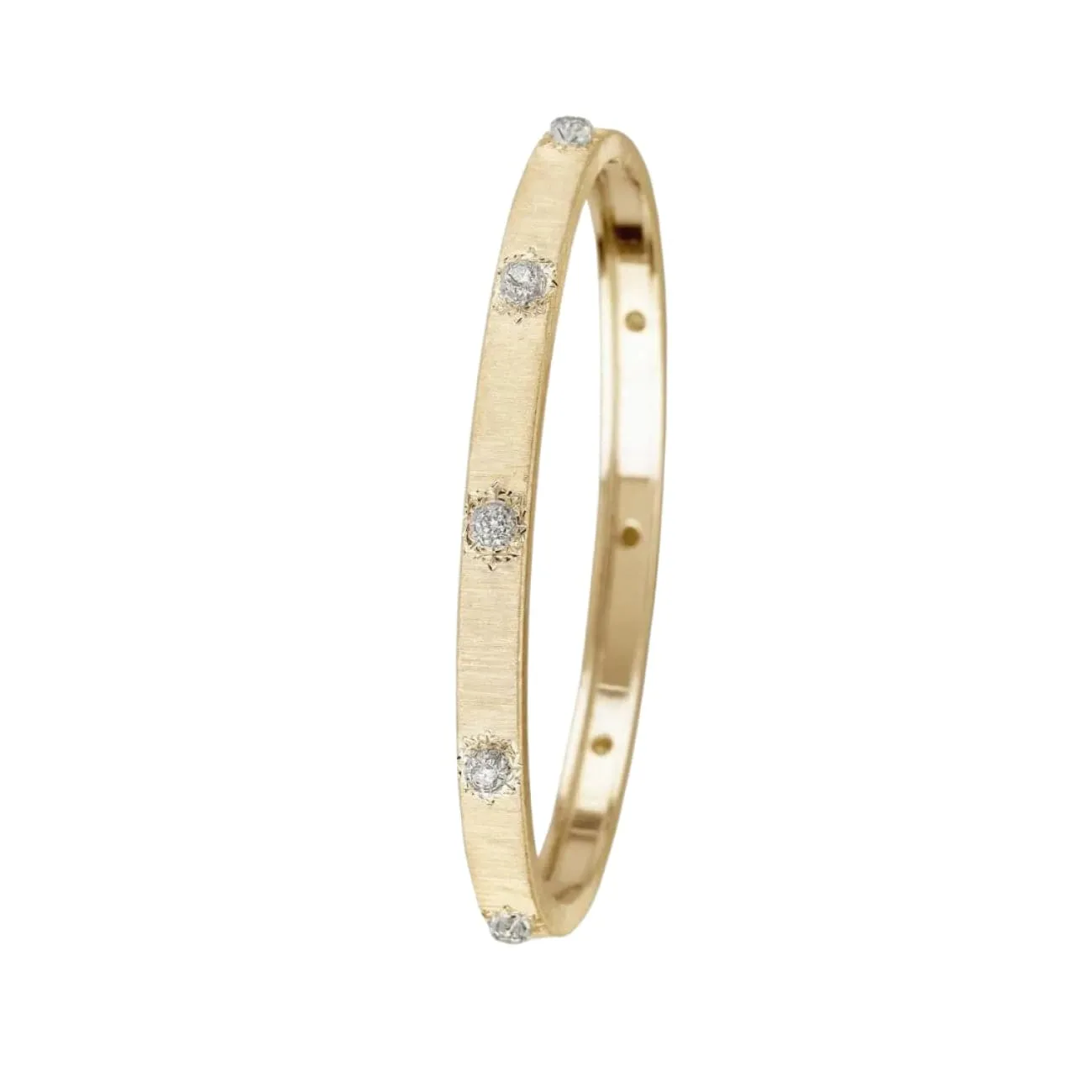 Macri Classica 18K Yellow & White Gold Diamond Thin Bracelet