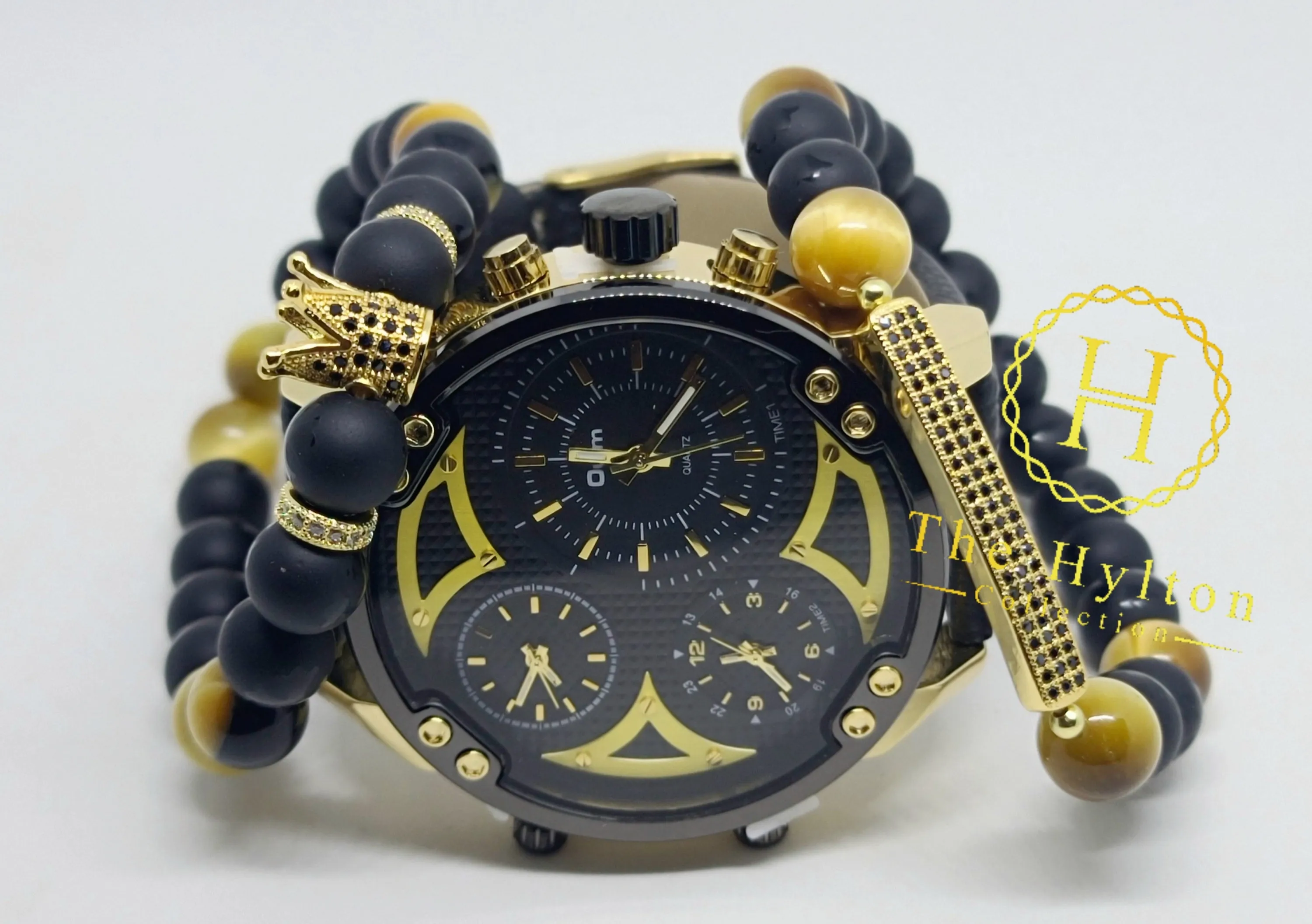 Manish big face watch bundle