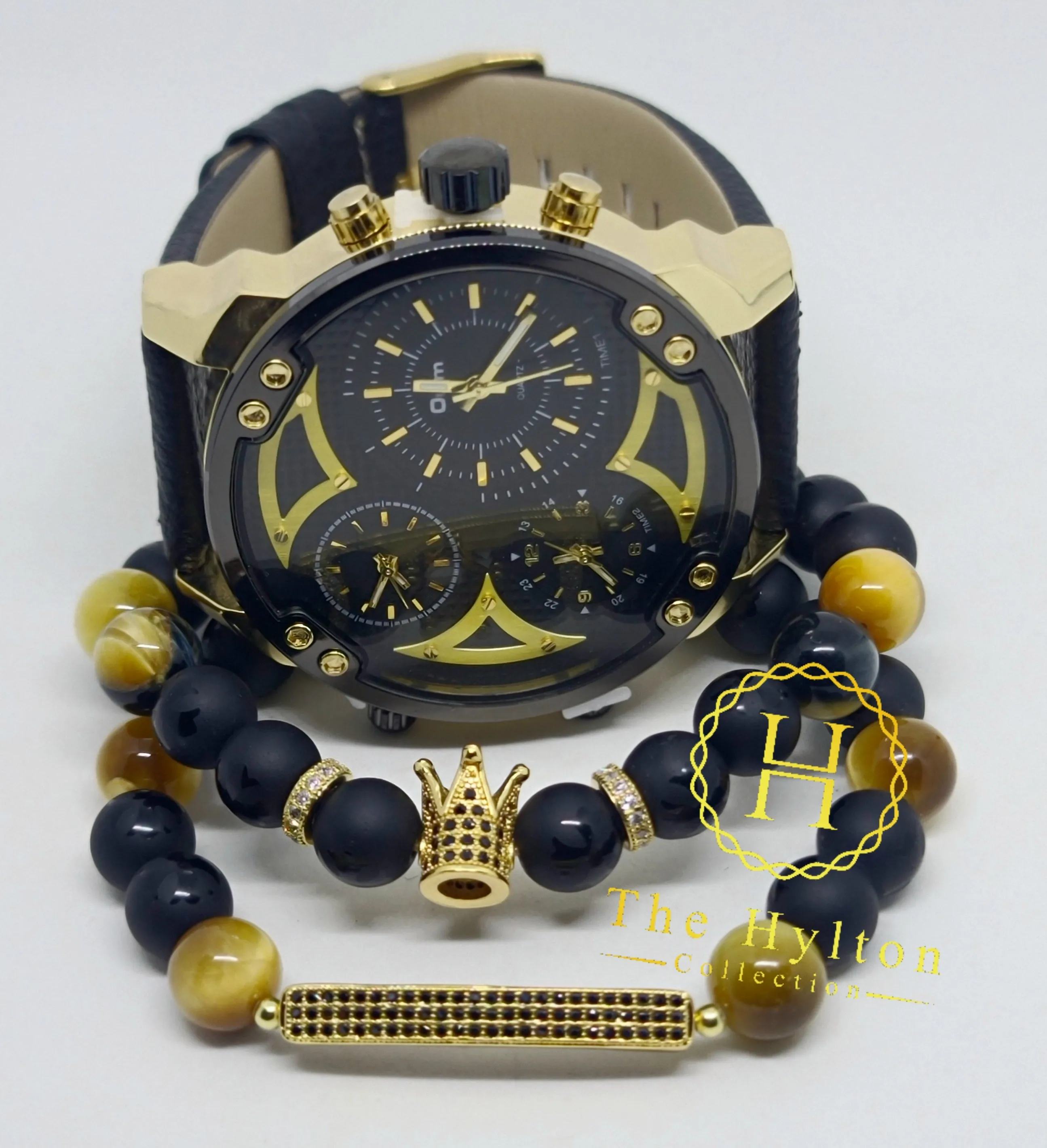 Manish big face watch bundle