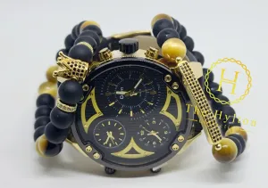 Manish big face watch bundle