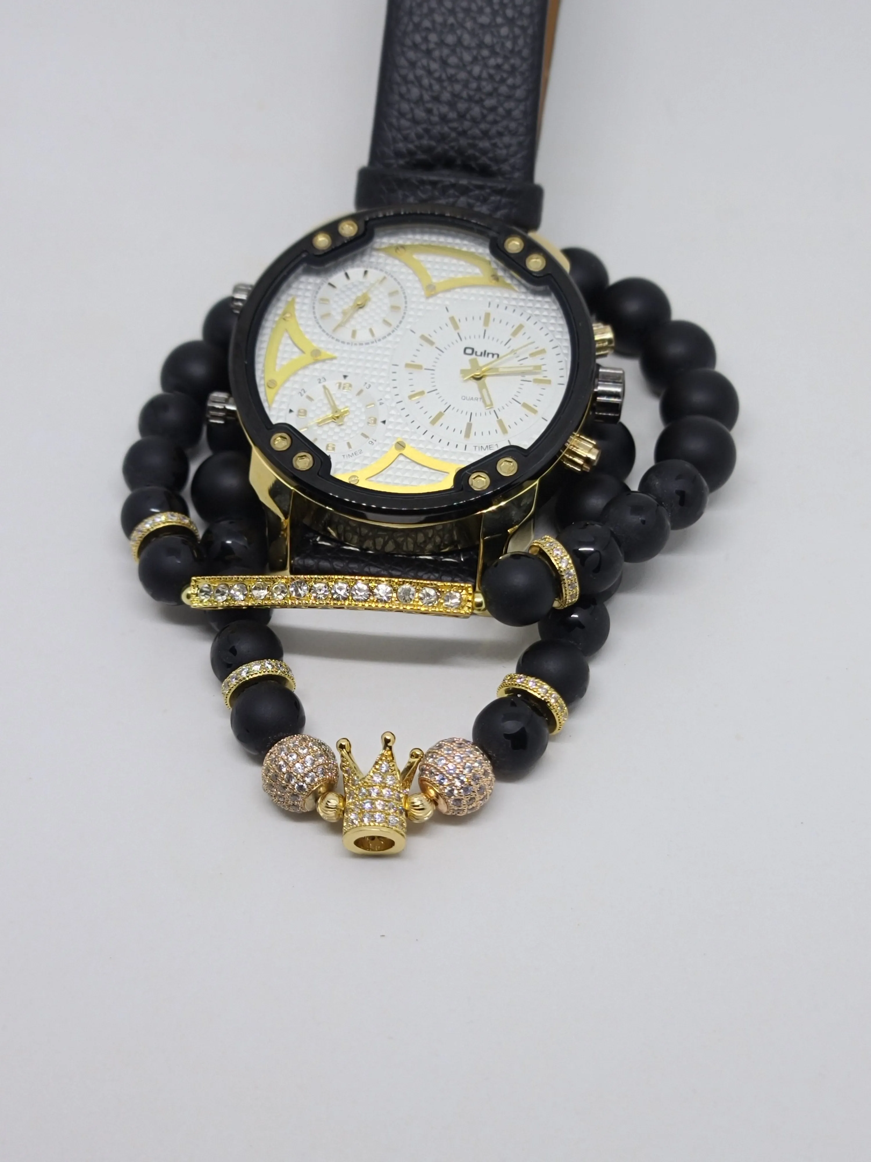 Manish big face watch bundle