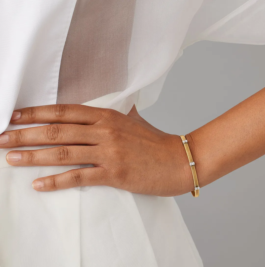 Marco Bicego Masai Mixed Metals 3 Station Diamond Bracelet
