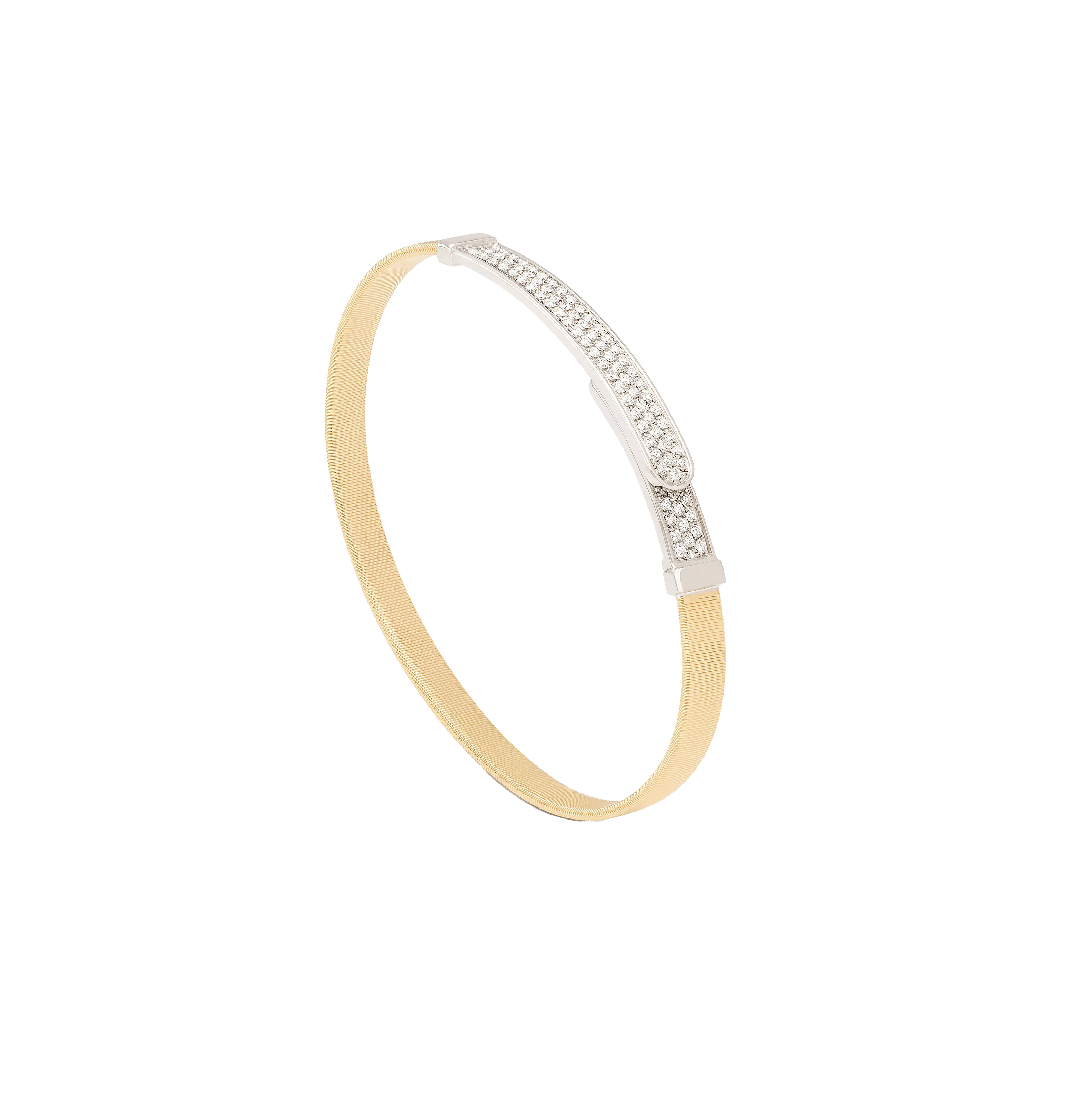 Marco Bicego Masai Mixed Metals Handmade Bangle with Diamonds