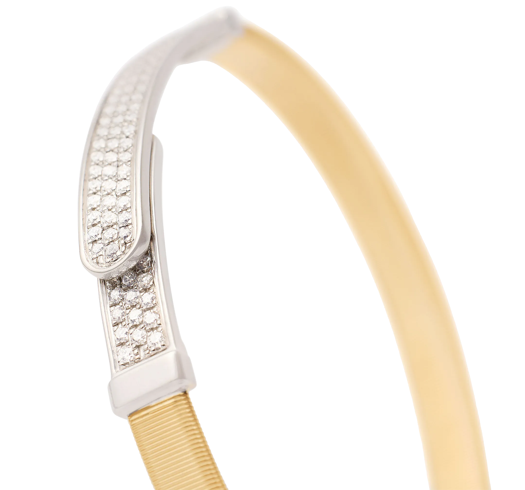 Marco Bicego Masai Mixed Metals Handmade Bangle with Diamonds