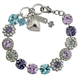 Mariana "Blue Moon" Rhodium Plated Lovable Mixed Element Crystal Bracelet, 4045/1 1152ro