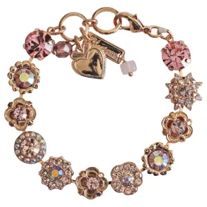 Mariana "Flamingo" Rose Gold Plated Flower Garden Crystal Bracelet, 4072 319rg
