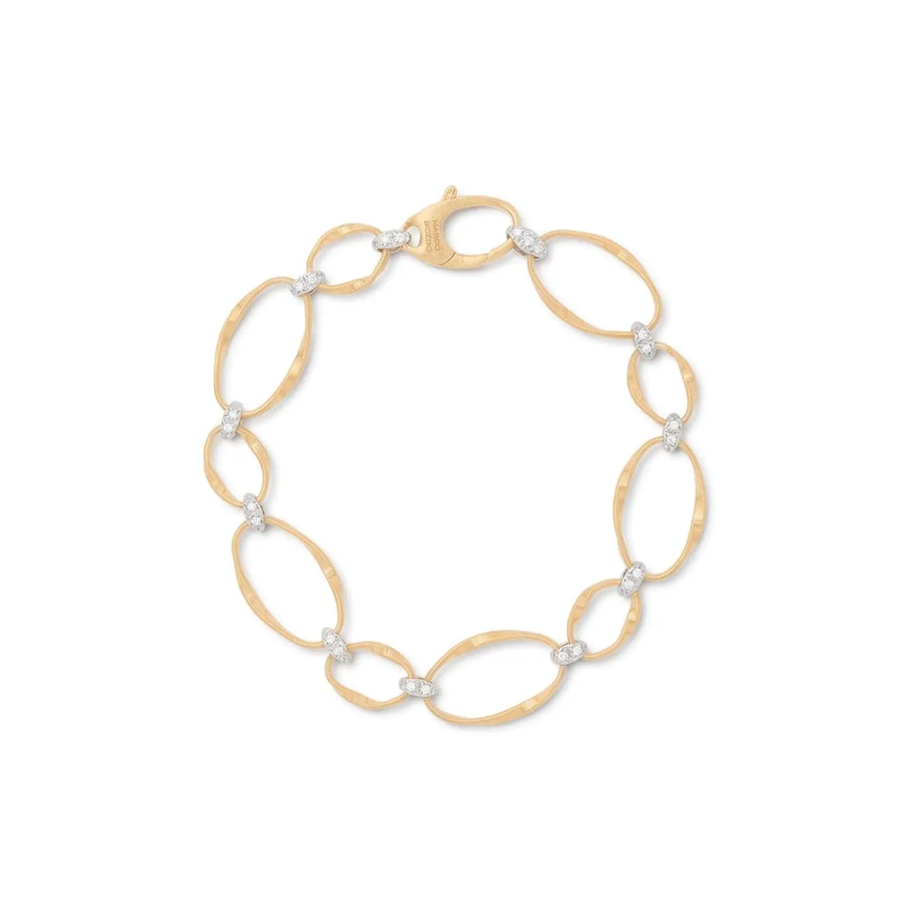 Marrakech 18K Yellow Gold Flat Link Diamond Bracelet
