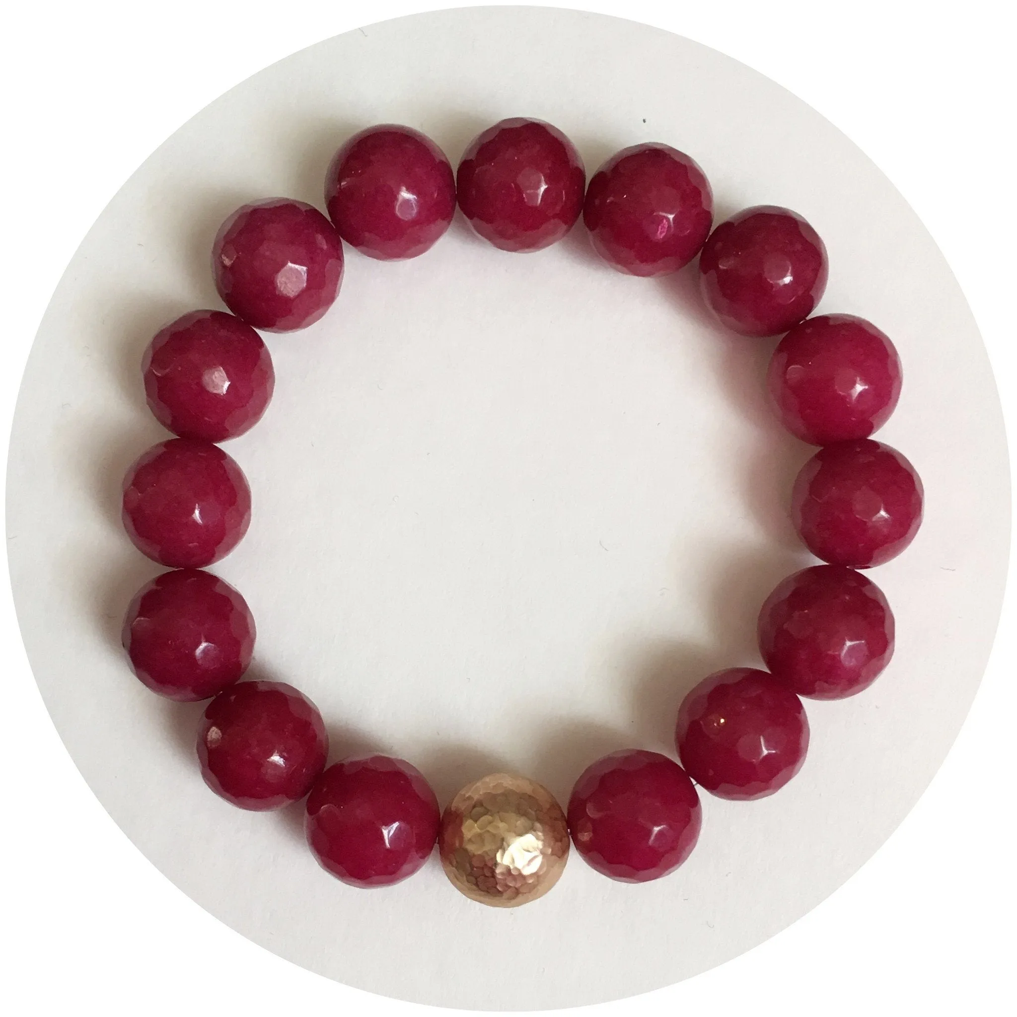 Marsala Jade with Hammered Gold Accent
