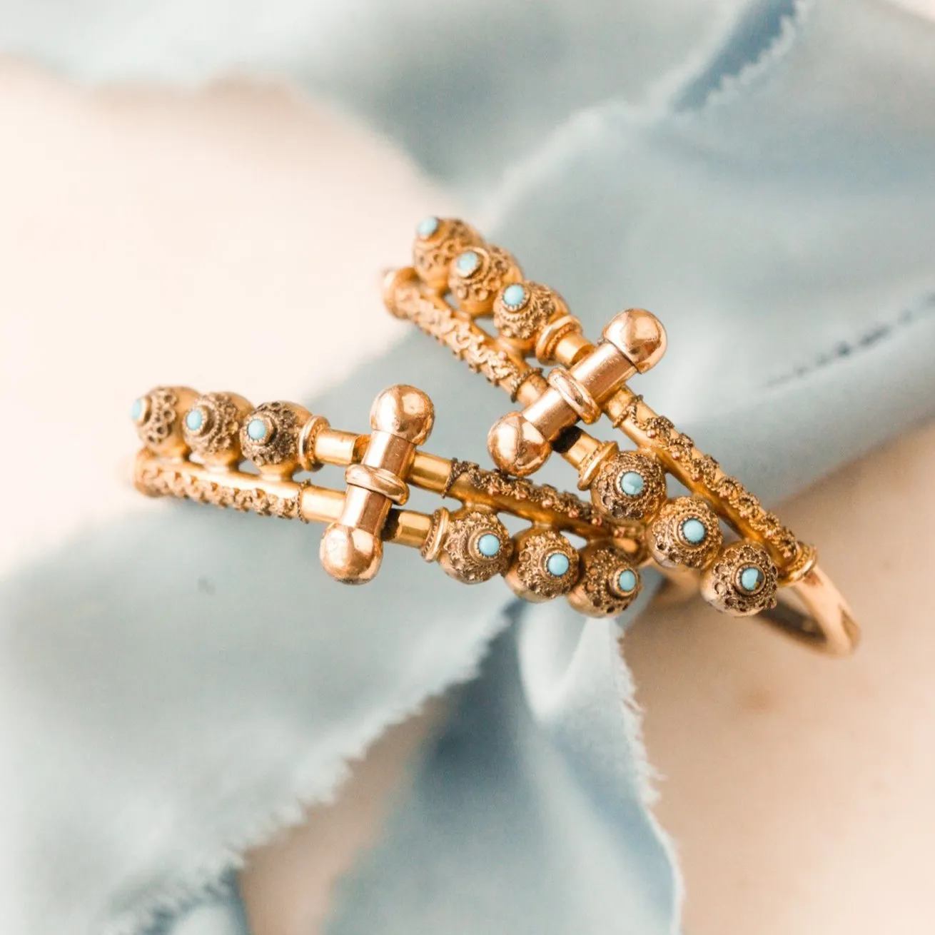 Matching Etruscan Engagement Bracelets