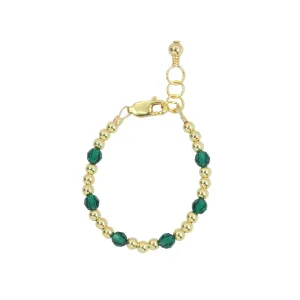 May Birthstone Dotted Bracelet (3MM   4MM beads)