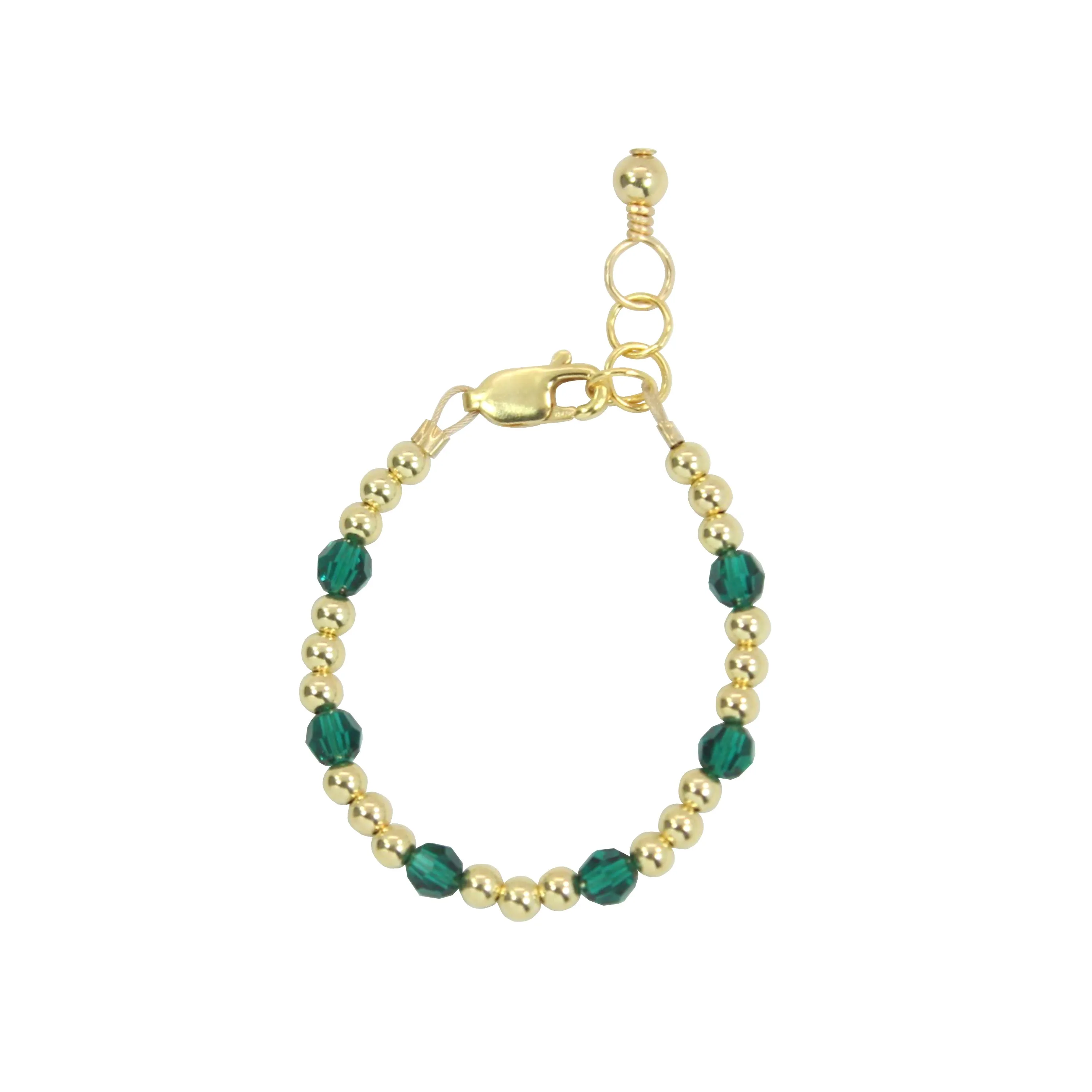 May Birthstone Dotted Bracelet (3MM   4MM beads)
