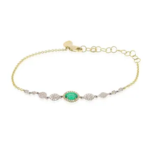 MEIRA T 14K YELLOW GOLD EMERALD DIAMOND BRACELET