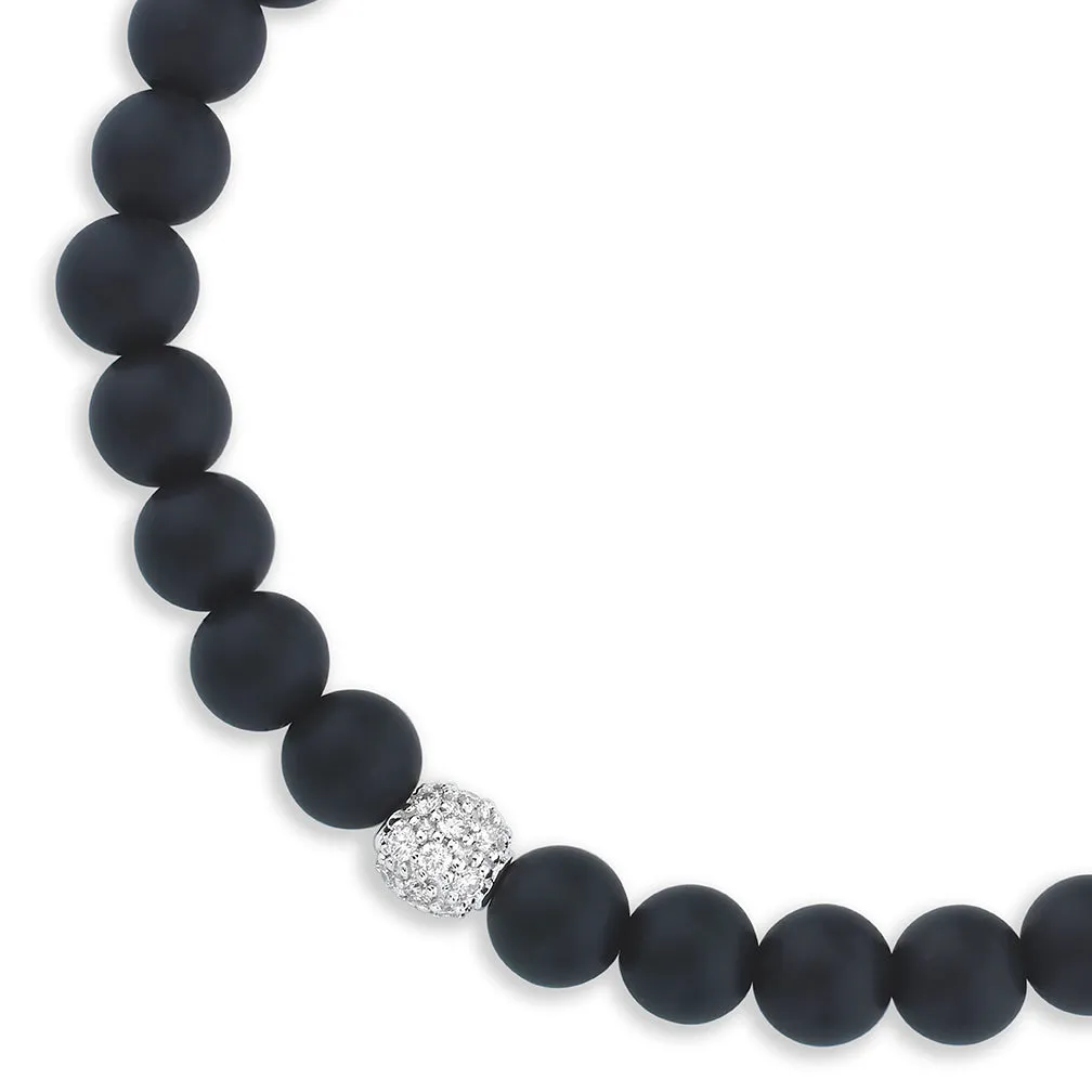 Men's Collection Gold & Diamond Ball on Black Matte Onyx