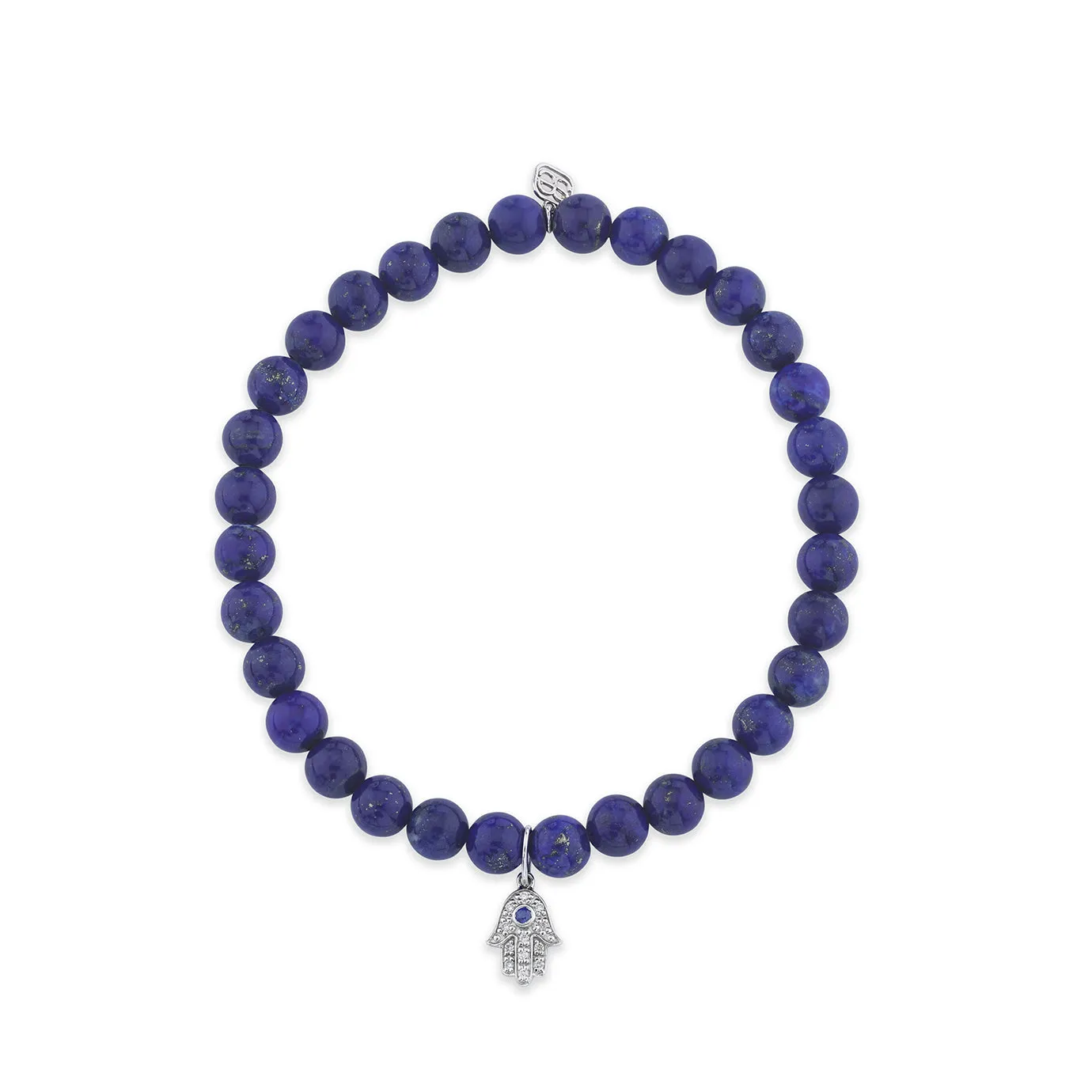 Men's Collection Gold & Diamond Hamsa on Lapis