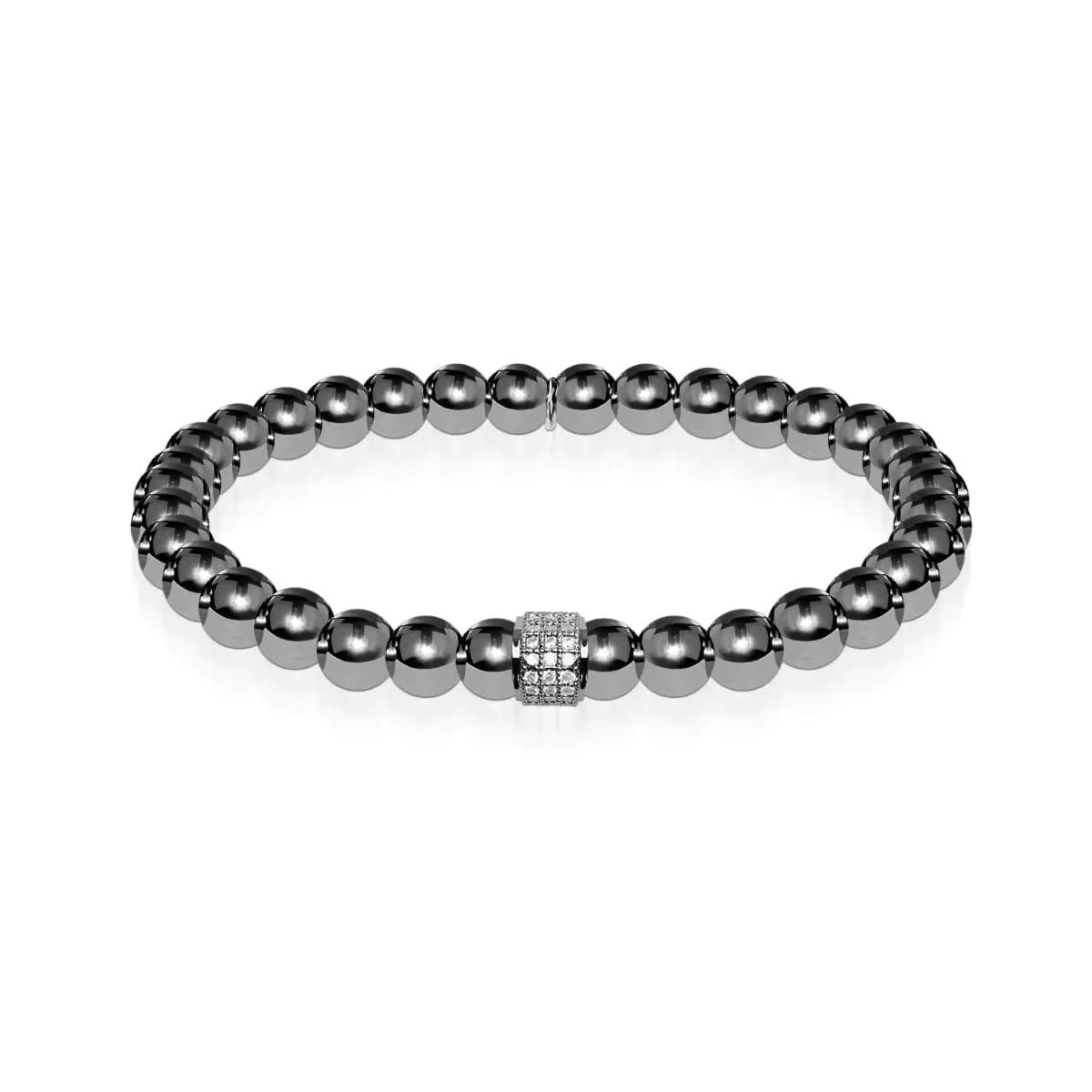 Mesmerizing | Onyx Steel | Crystal Pavé Expression Bracelet
