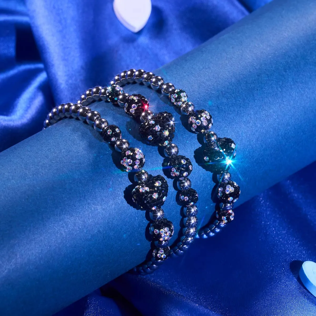Midnight Crystal | Kikiballa Cascade Heart Bracelet