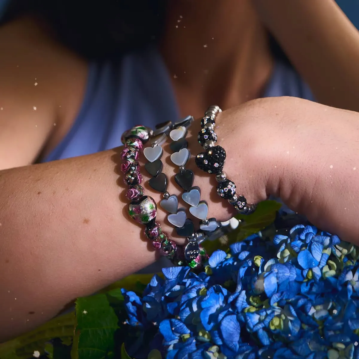 Midnight Crystal | Kikiballa Cascade Heart Bracelet