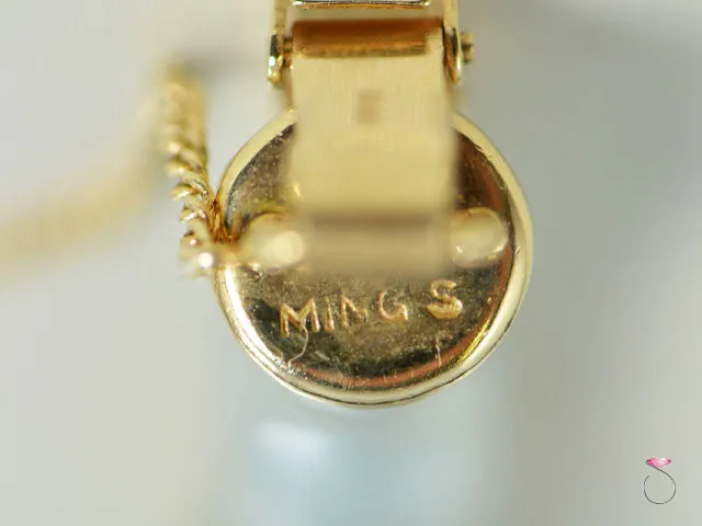 Ming's Hawaii Rare Sectional Pale Green Jade Bracelet in 14K