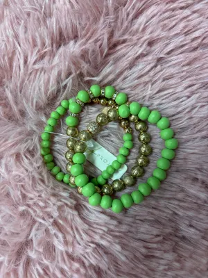 MK-Colored Beads and Gold Stack Bracelets