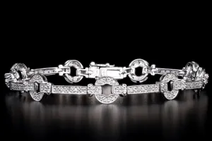 Modern 14K White Gold .75 Carat Total Weight Diamond Bracelet
