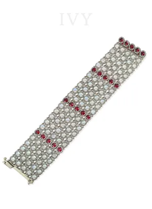 Moonstone, Spinel and Diamond Bracelet
