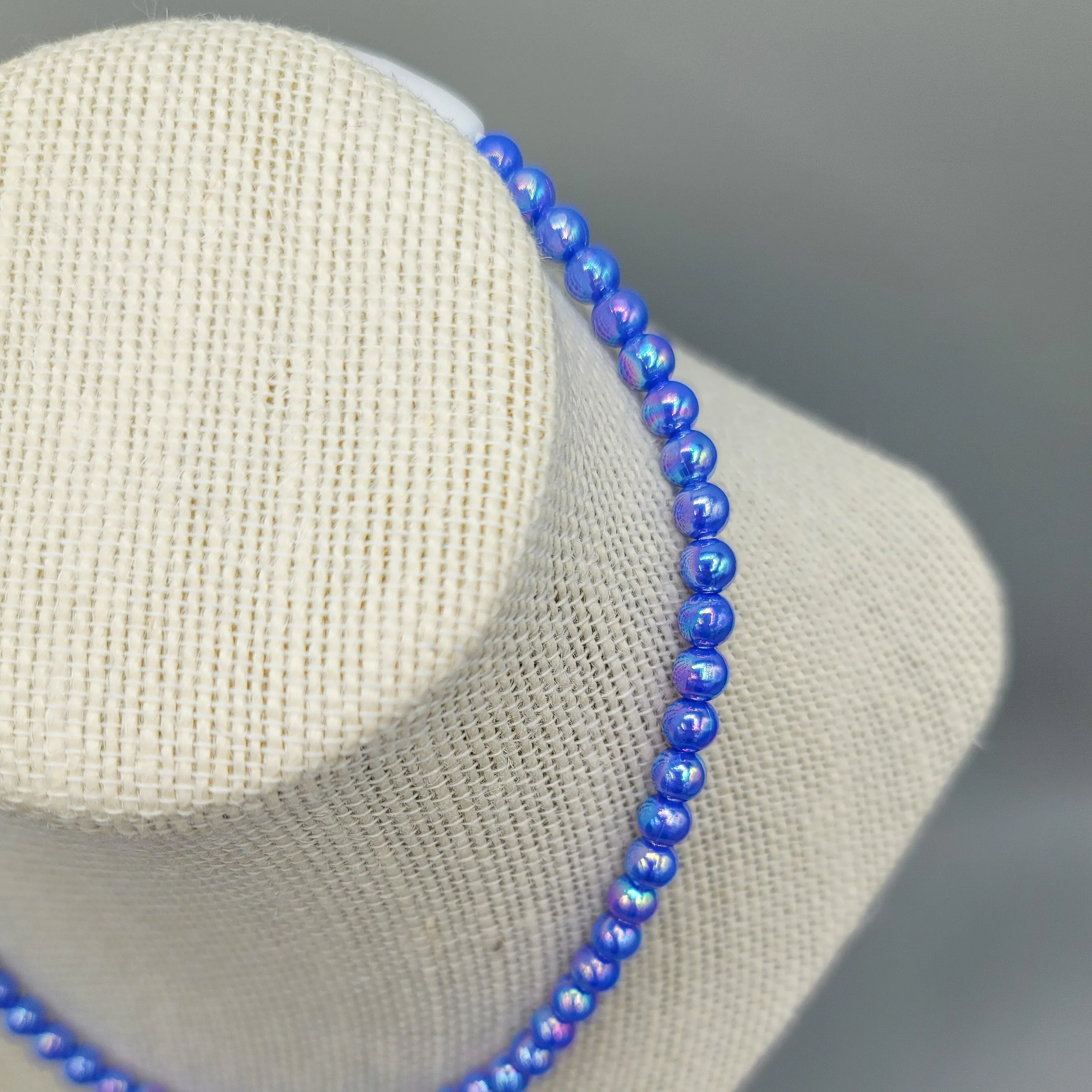 MTO | Necklace | Dainty Faux Pearl | Deep Sapphire