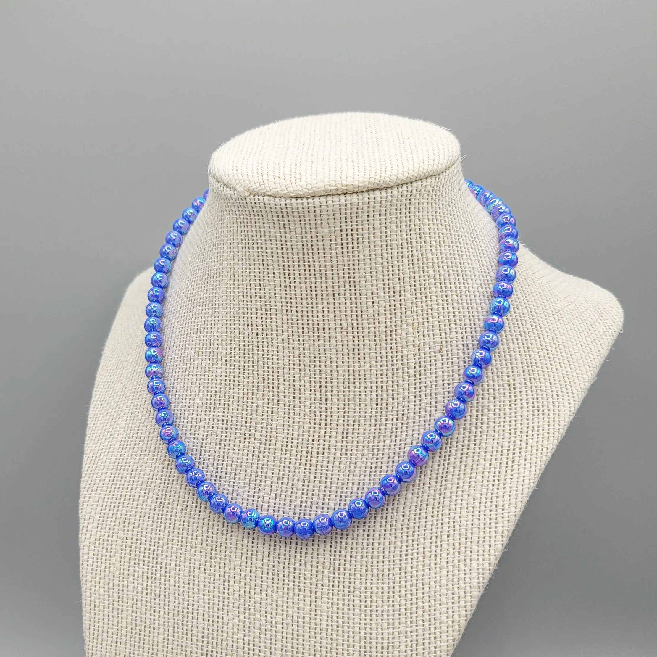 MTO | Necklace | Dainty Faux Pearl | Deep Sapphire