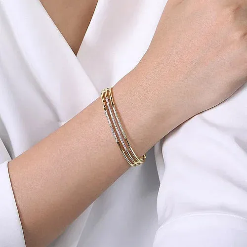 Multi Band Diamond Bangle