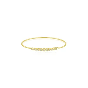 Multi Diamond Row Bezel Bracelet with Hidden Hook Clasp
