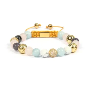 Multi-stone & Gold Beads Bracelet
