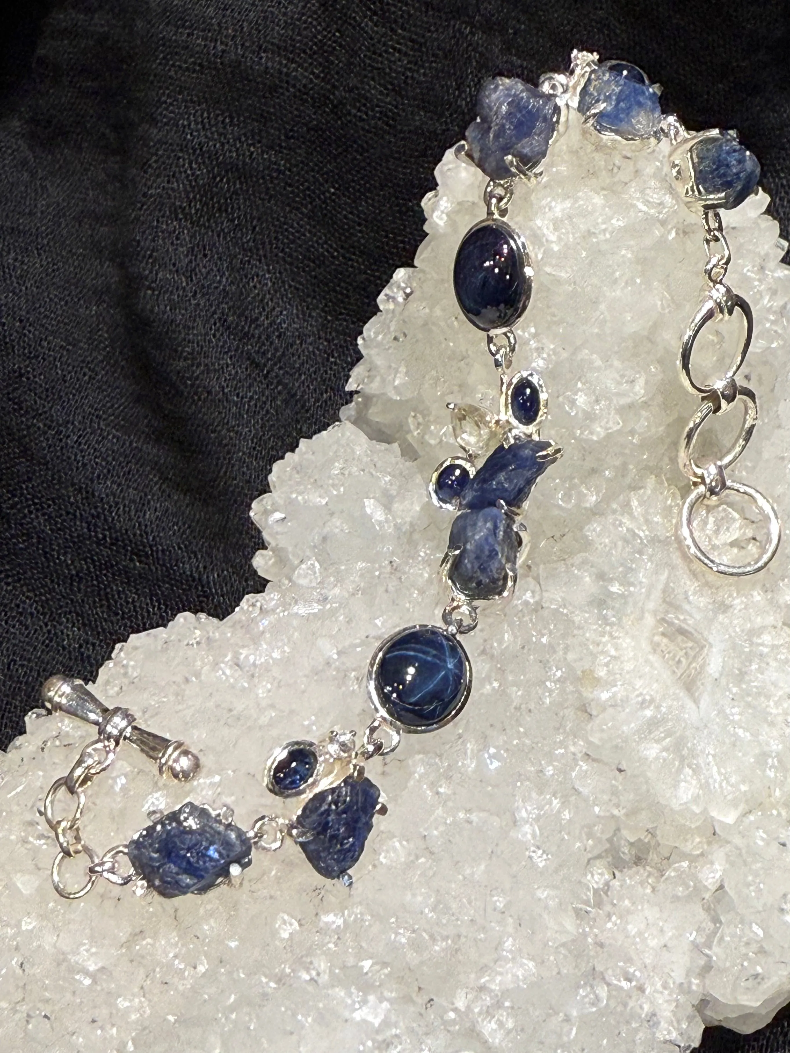 Multi-stone Star Sapphire and Topaz Bracelet