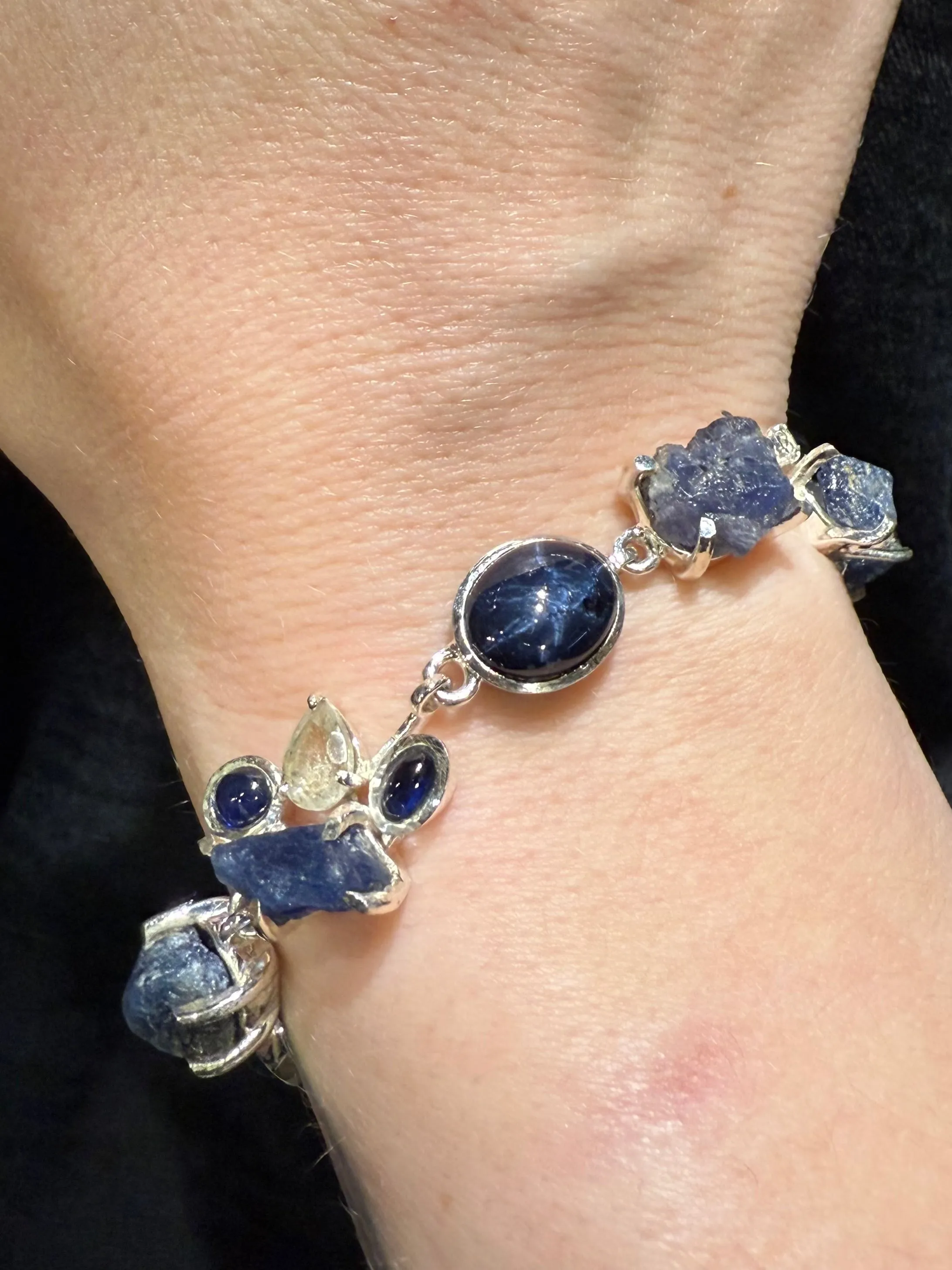 Multi-stone Star Sapphire and Topaz Bracelet