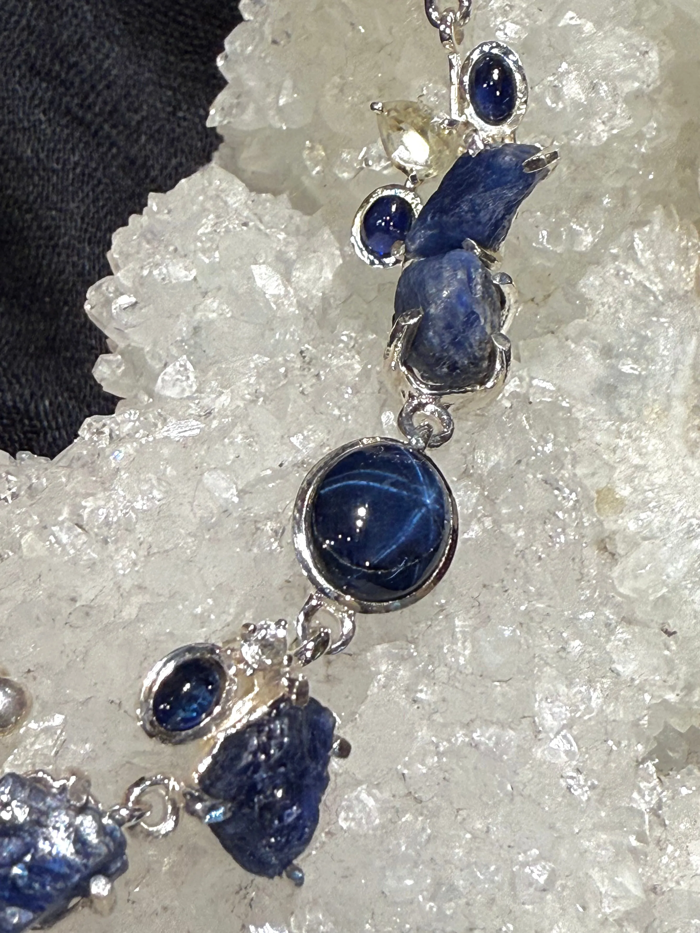 Multi-stone Star Sapphire and Topaz Bracelet