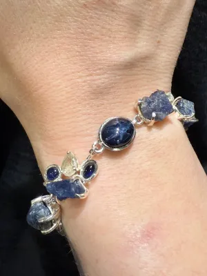 Multi-stone Star Sapphire and Topaz Bracelet