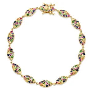 Multicolored Evil Eye Rainbow Bracelet