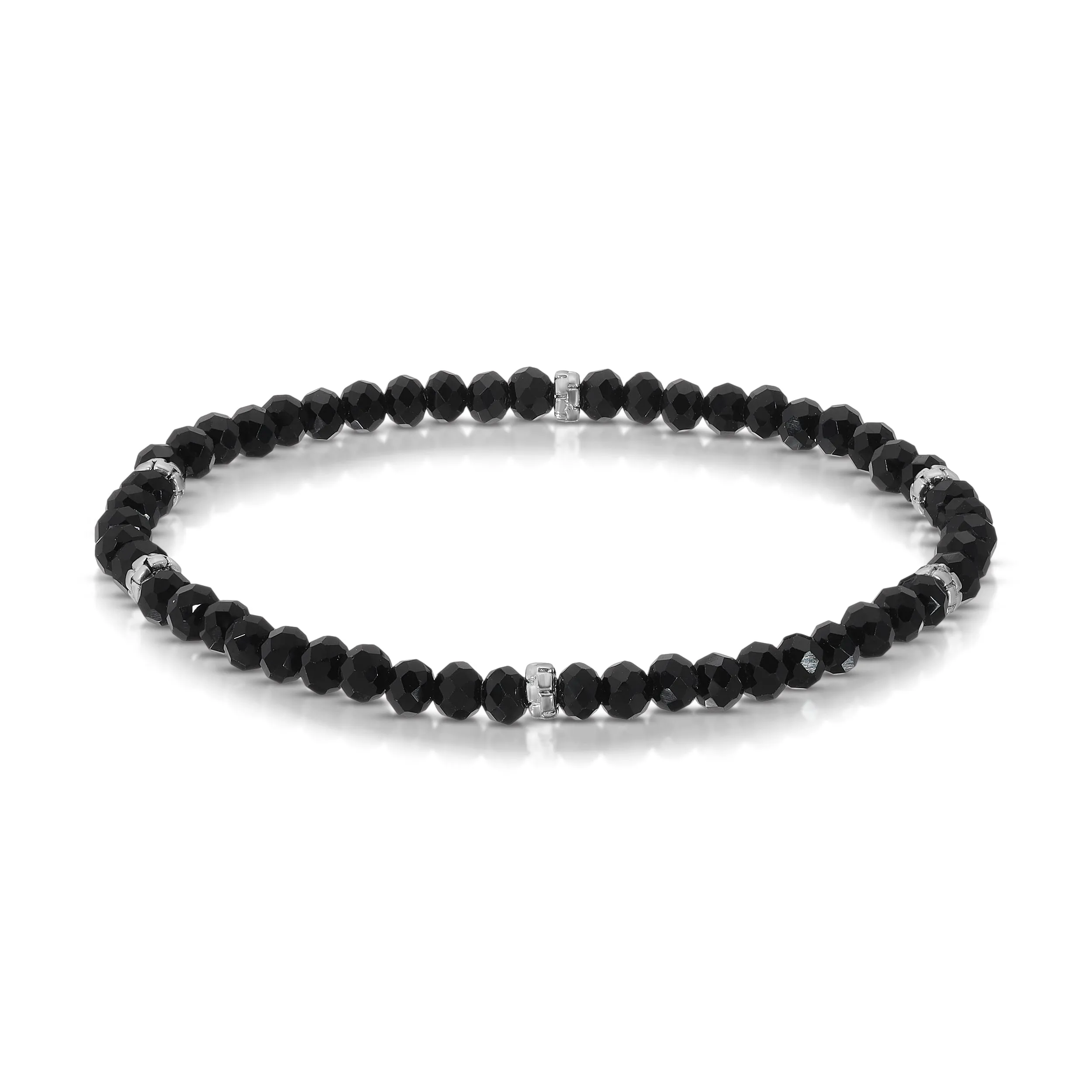 My FUN Colors Mini Crystal Bracelet Black Crystal / Silver Accent