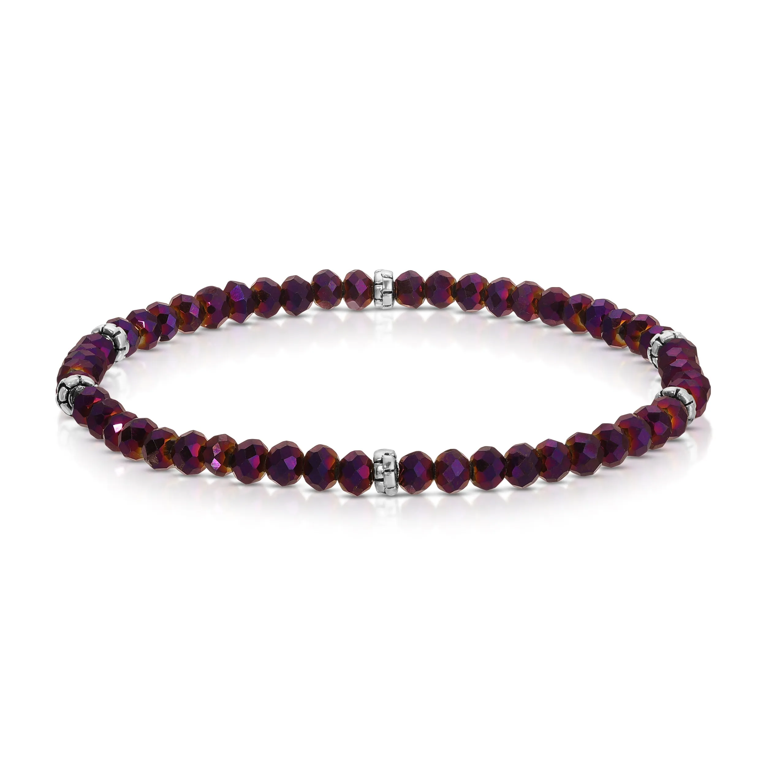 My FUN Colors Mini Crystal Bracelet Electric Purple Bracelet / Silver Accent