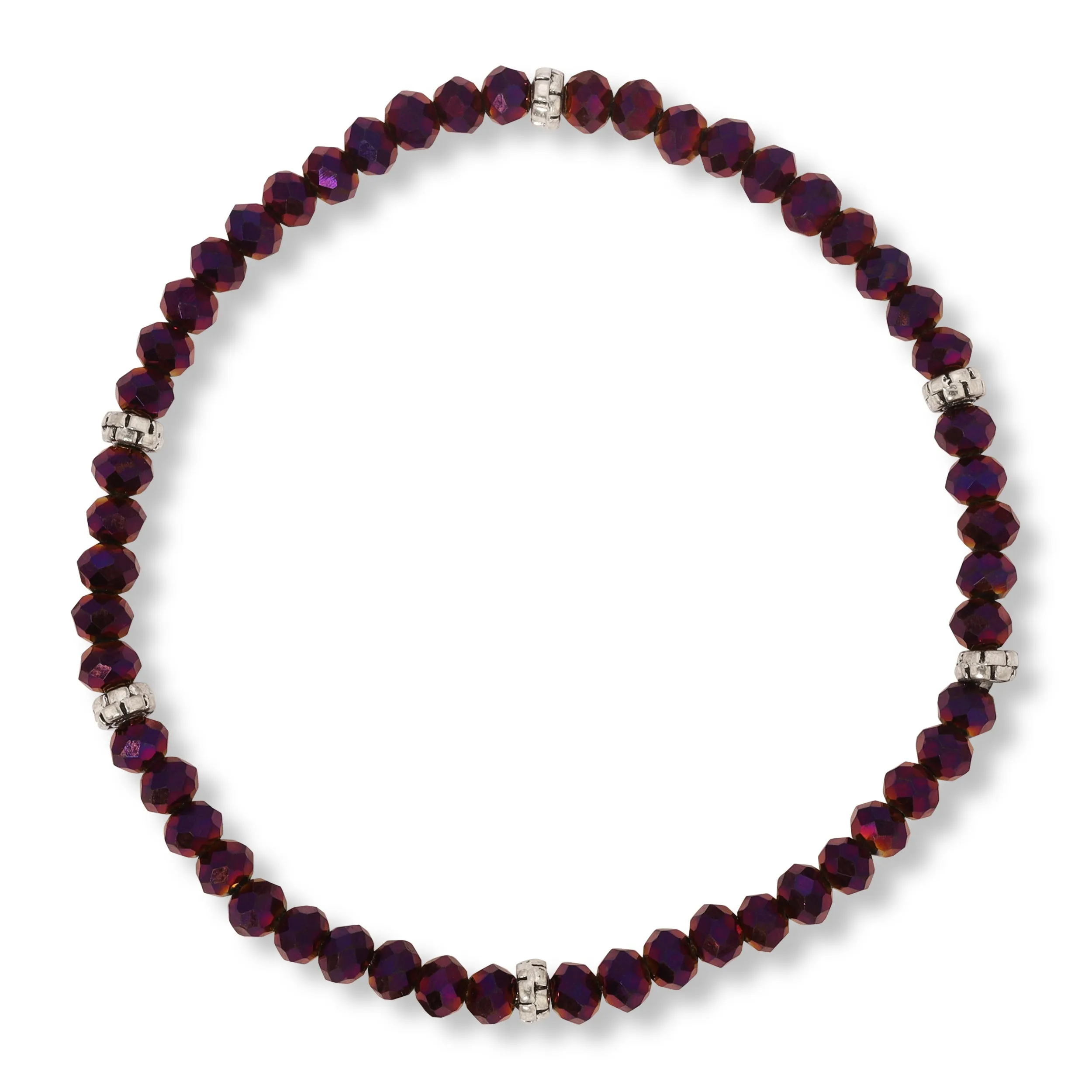 My FUN Colors Mini Crystal Bracelet Electric Purple Bracelet / Silver Accent
