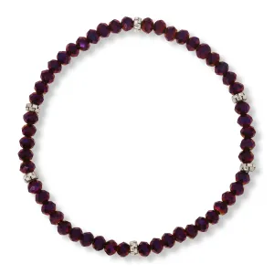 My FUN Colors Mini Crystal Bracelet Electric Purple Bracelet / Silver Accent