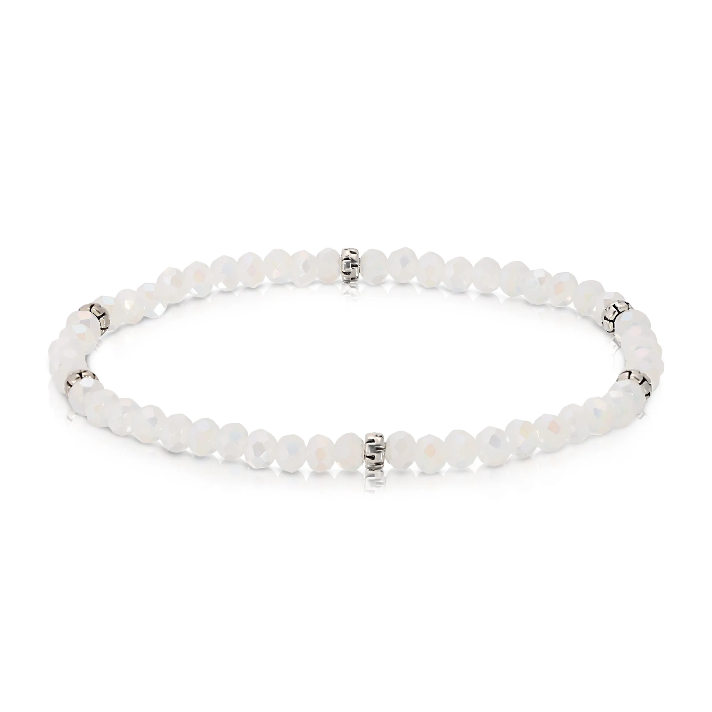 My FUN Colors Mini Crystal Bracelet Ice White AB Crystal / Silver Accent