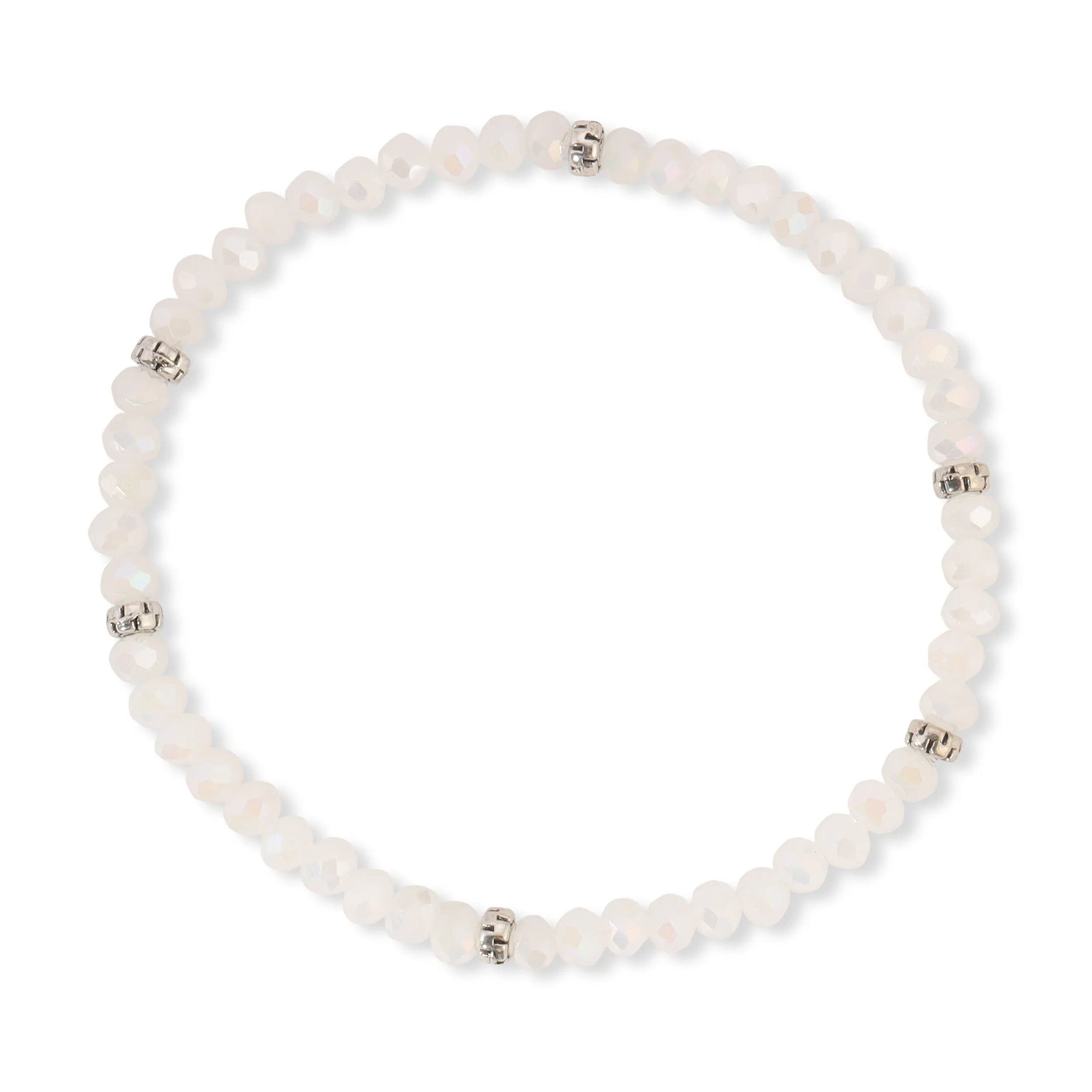 My FUN Colors Mini Crystal Bracelet Ice White AB Crystal / Silver Accent