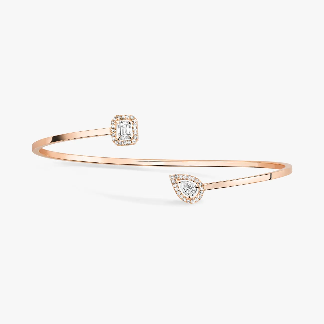 My Twin Toi & Moi 18K Rose Gold Diamond Thin Bangle Bracelet