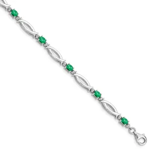 Natural Emerald 925 Sterling Silver Tennis Bracelet Jewelry