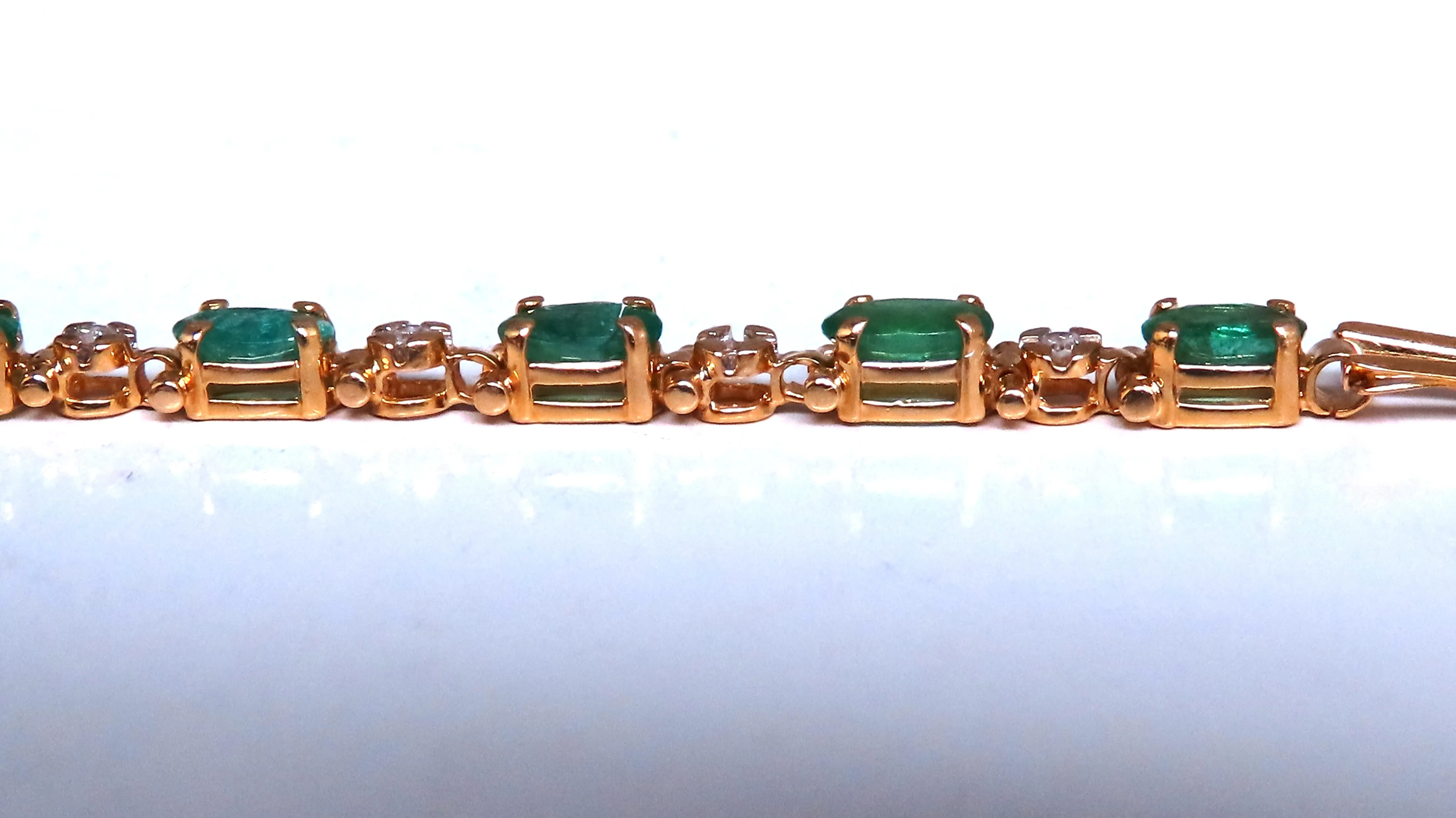 Natural zipper line emerald bracelet 12458