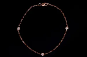 New 14K Rose Gold .20 Carat Diamond By The Yard Bracelet
