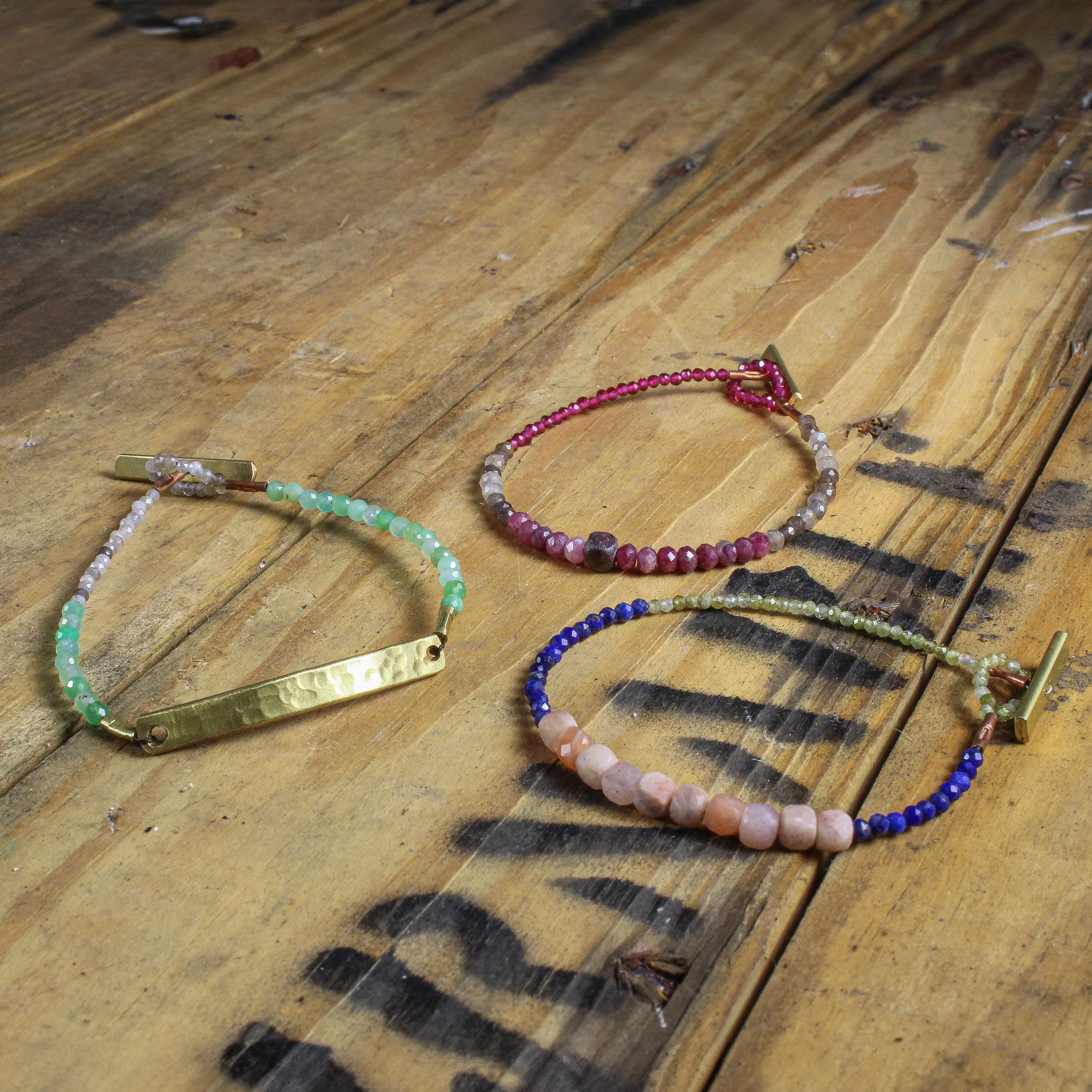 NEW! Mixed Semi Precious Stone Bracelets by Eric Silva
