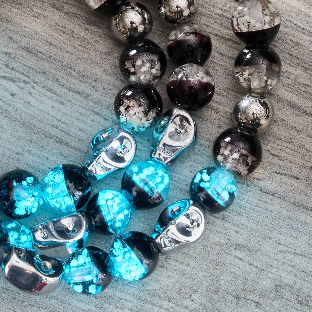 Nightfall Curse | .925 Sterling Silver | Firefly Glass Skull Bracelet