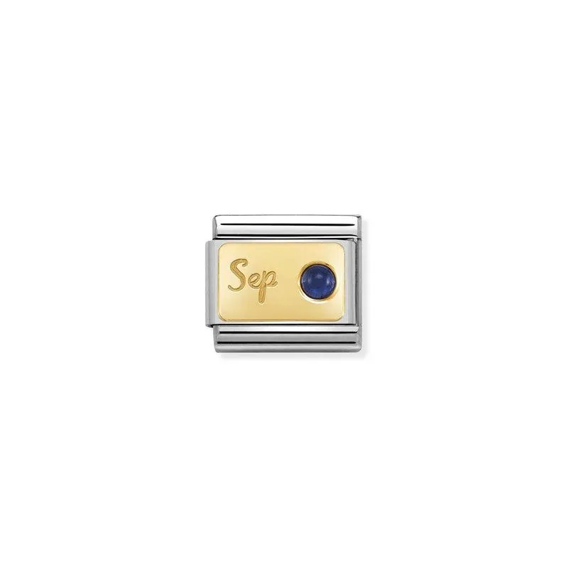 Nomination Composable Link September, Sapphire Stone, 18K Gold