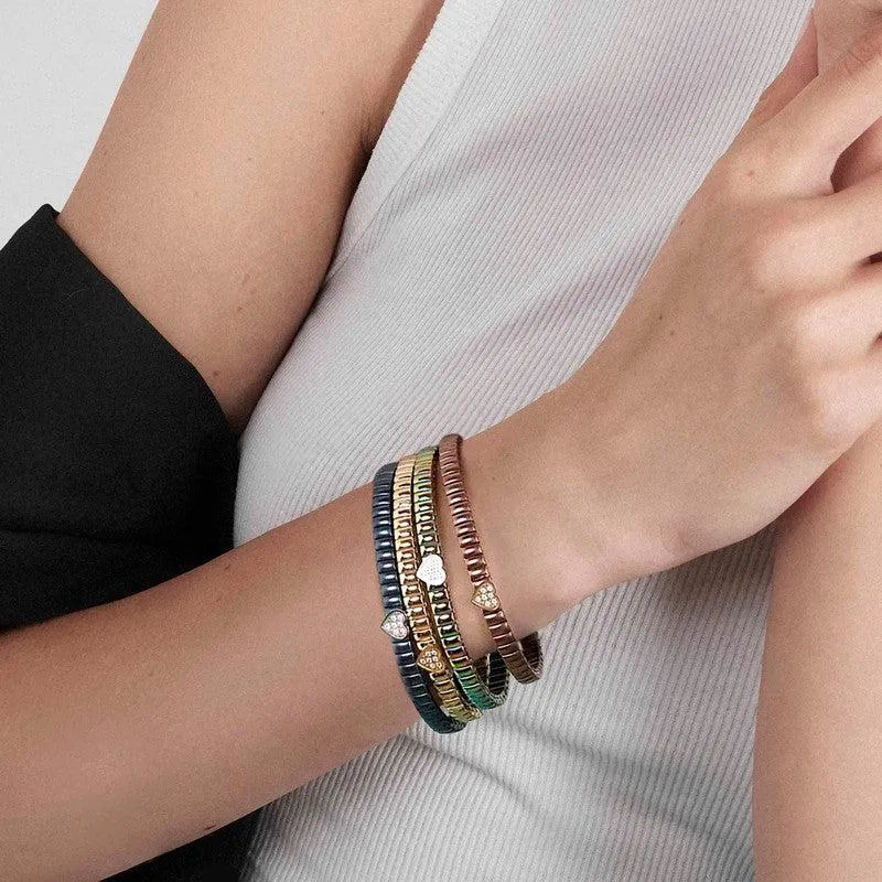 Nomination Extension Stretch Bracelet, Oval, Cubic Zirconia, Chocolate PVD, Stainless Steel