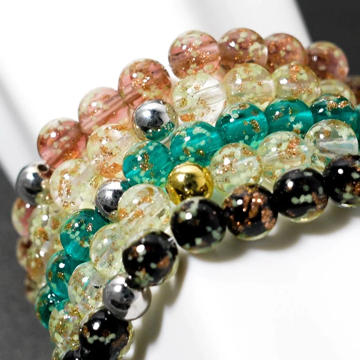 Obsidian | .925 Sterling Silver | Firefly Glass Bracelet